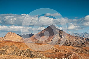 Landscape of desert mountains