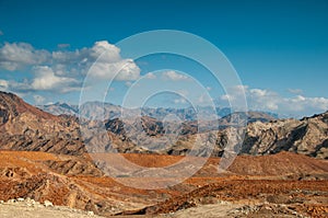 Landscape of desert mountains