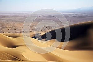 Landscape of desert sand dunes in Maranjab Desert , near Kashan