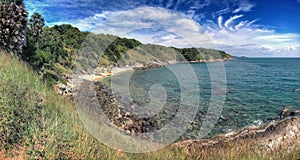 Landscape with deserted vacant beach