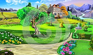 Landscape design of the backyard of a country house 3