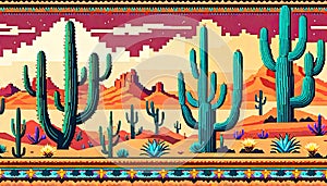 Landscape design desert southwest pixel wall painting