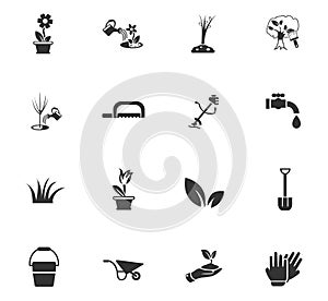 Landscape design icon set