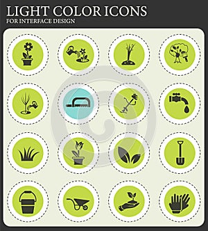 Landscape design icon set