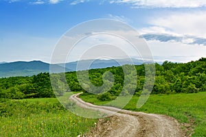 Landscape, dirt road photo