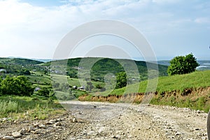 Landscape, dirt road in mountain