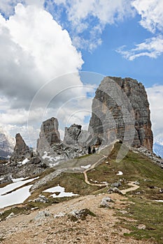 landscape in the Dolomites, Five Towers(Cinque Torri