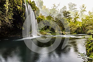 Landscape of the Duden Waterfall in Antalya, Turkey