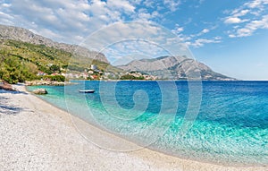 Landscape with Dugi Rat beach, Omis, Croatia