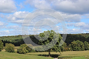 Landscape in Eastern Townships in Quebec