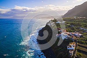 Landscape on the edge of the ocean. Tenerife Island in Spain in the Atlantic Ocean