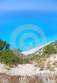 landscape of Egremni beach at Lefkada island Greece