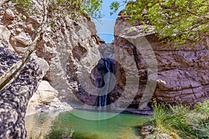 Landscape with El Charco Azul waterfall, Gran Canary photo