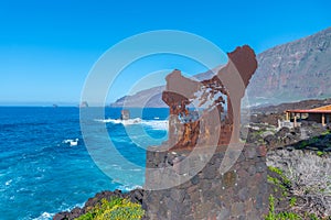 Landscape of El Hierro island viewed from a costal path connecting La Maceta and Punta Grande, Canary islands, Spain photo