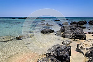 Landscape of Elafonisi beach in Greece