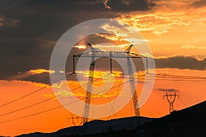 Landscape with electric pylon