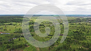 Landscape with electrical towers and constriction site