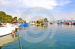 Landscape of Eleusis or Elefsina port Greece