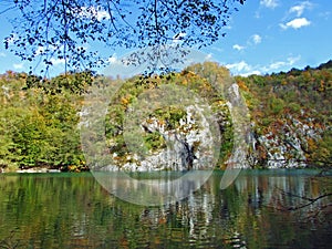Landscape and environment of Plitvice Lakes National Park or nacionalni park Plitvicka jezera, UNESCO natural world heritage photo