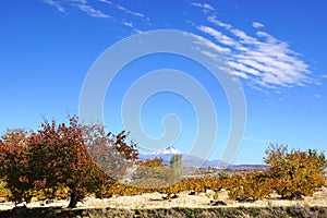 Landscape with Erciyes volcano in Cappadocia.