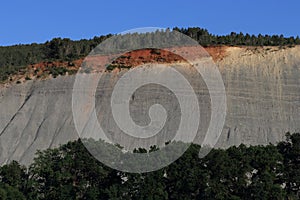 Landscape eroded with black marls in Corbieres, France