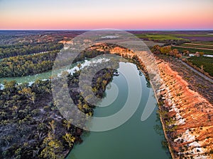 Landscape of eroding sandstone shore of Murray RIver.