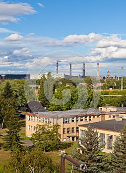 Landscape with extractive industry in Most in Czech republic
