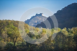 Landscape in the fall season near river