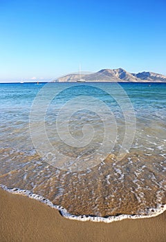 Landscape of Fanos beach in Ano Koufonisi island Cyclades Greece