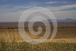 Landscape of farmlands in Banat district, Zagajica, Serbia