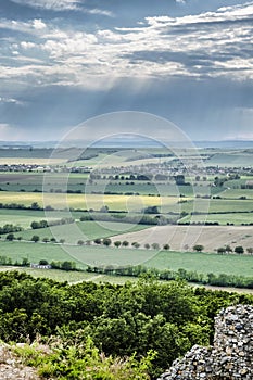 Landscape with fields from Oponice castle, Slovakia