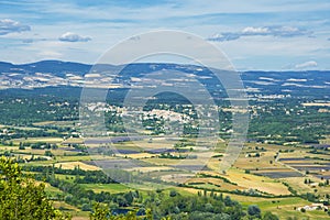 Landscape and fields of Provence view from above