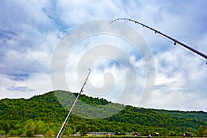 Landscape on a fishing trip in Sochi, Russia.