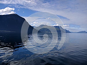 Landscape of the fjord country in western Norway