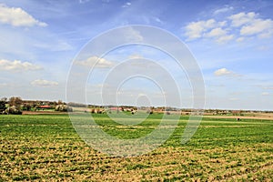 Landscape in flanders fields belgium sky and clouds farm