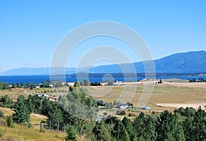 Landscape at Flathead Lake in the Rocky Mountains, Montana