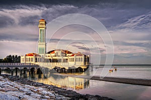 Landscape of floating mosque