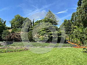 Landscape of The Flower Island Mainau on the Lake Constance or Landschaft der Blumeninsel im Bodensee - Constance, Germany