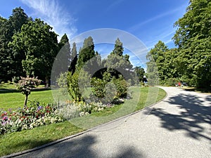 Landscape of The Flower Island Mainau on the Lake Constance or Landschaft der Blumeninsel im Bodensee - Constance, Germany