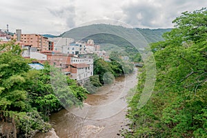 landscape of the Fonce River as it passes through the city of San Gil