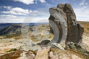 Landscape with formation rocks in Picos de Urbion. Soria, Spain photo