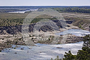 Landscape of a former lignite opencast mine near Cottbus