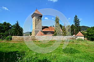Landscape with fortified church