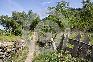 Landscape in Garrotxa region, volcanic area.Castellfollit de la photo