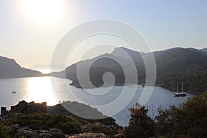 Landscape from Gemiler Island in Aegean Sea