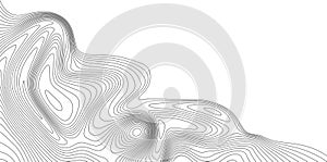 Landscape geodesy topographic map background. Grey topographic lines. Texture of lines. White background