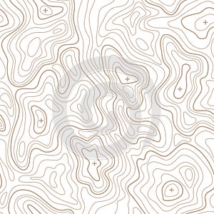 Landscape Geodesy Topographical Map Line Background. Vector