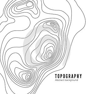 Landscape Geodesy Topography Map Line Texture. Vector Background Pattern