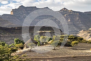 Landscape between Gheralta and Lalibela in Tigray, Ethiopia, Africa