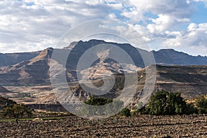 Landscape between Gheralta and Lalibela in Tigray, Ethiopia, Africa